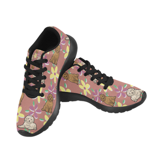 Labradoodle Flower Black Women’s Running Shoes (Model 020) - TeeAmazing