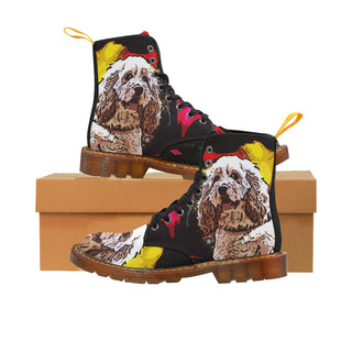 American Cocker Spaniel Black Boots For Men - TeeAmazing