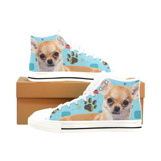 Chihuahua White Men’s Classic High Top Canvas Shoes /Large Size - TeeAmazing