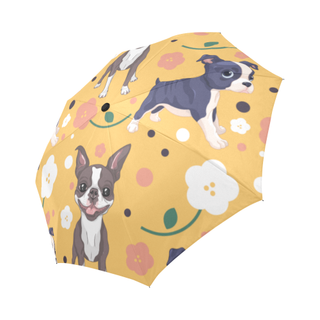 Boston Terrier Flower Auto-Foldable Umbrella - TeeAmazing