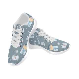 Esthetician Pattern White Sneakers for Men - TeeAmazing