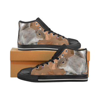 Squirrel Black Men’s Classic High Top Canvas Shoes /Large Size - TeeAmazing