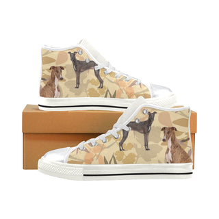 Greyhound Lover White High Top Canvas Women's Shoes/Large Size - TeeAmazing