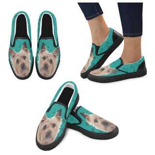 Cairn terrier Black Women's Slip-on Canvas Shoes - TeeAmazing