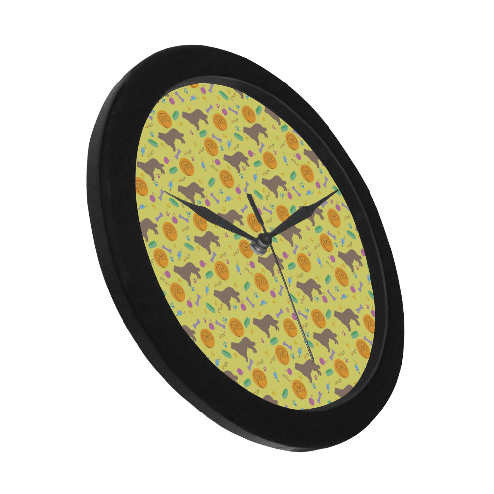 Newfoundland Pattern Black Circular Plastic Wall clock - TeeAmazing