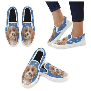 Cavapoo Dog White Women's Slip-on Canvas Shoes - TeeAmazing
