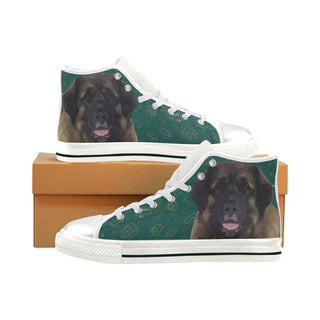 Leonburger Dog White High Top Canvas Women's Shoes/Large Size - TeeAmazing