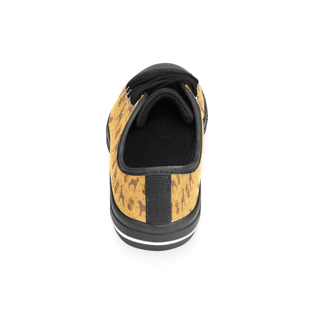 Rottweiler Pattern Black Canvas Women's Shoes/Large Size - TeeAmazing