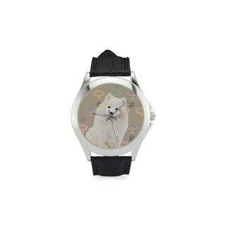 American Eskimo Dog Women's Classic Leather Strap Watch - TeeAmazing