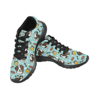 Bernese Mountain Pattern Black Sneakers for Men - TeeAmazing