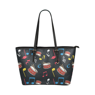 Snare Drum Pattern Leather Tote Bag/Small - TeeAmazing
