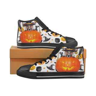 Jack Russell Halloween Black Women's Classic High Top Canvas Shoes - TeeAmazing
