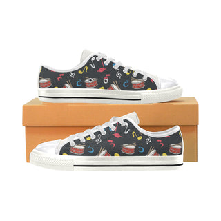 Snare Drum Pattern White Women's Classic Canvas Shoes - TeeAmazing