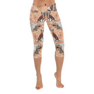 Chinese Crested Flower Low Rise Capri Leggings (Invisible Stitch) (Model L08) - TeeAmazing