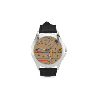 Carpenter Pattern Women's Classic Leather Strap Watch - TeeAmazing