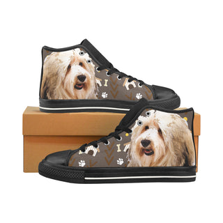Havanese Dog Black Men’s Classic High Top Canvas Shoes /Large Size - TeeAmazing