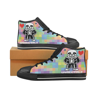 Undertale Black High Top Canvas Shoes for Kid - TeeAmazing