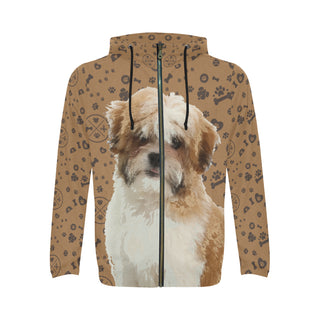 Maltese Shih Tzu Dog All Over Print Full Zip Hoodie for Men - TeeAmazing