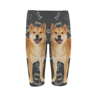 Shiba Inu Dog Hestia Cropped Leggings (Model L03) - TeeAmazing