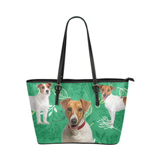 Jack Russell Terrier Lover Leather Tote Bag/Small - TeeAmazing