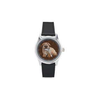 Shih-poo Dog Kid's Stainless Steel Leather Strap Watch - TeeAmazing