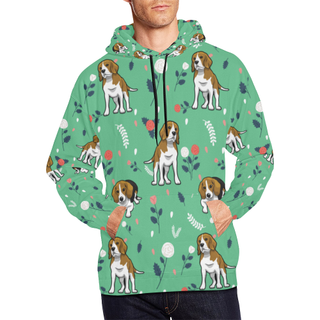 Beagle Flower All Over Print Hoodie for Men (USA Size) (Model H13) - TeeAmazing