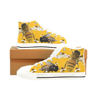 Bee Lover White Men’s Classic High Top Canvas Shoes /Large Size - TeeAmazing