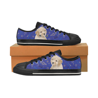 Poochon Dog Black Men's Classic Canvas Shoes/Large Size - TeeAmazing