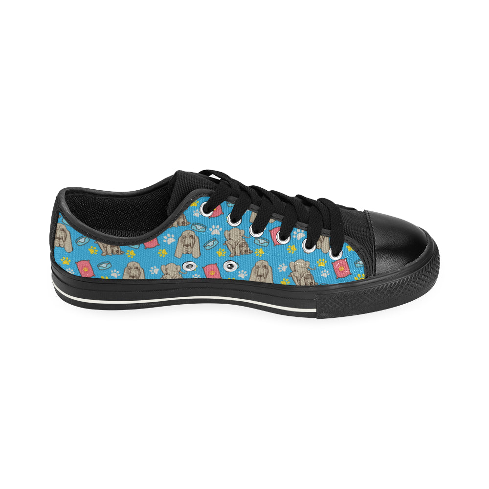 Bloodhound Pattern Black Low Top Canvas Shoes for Kid - TeeAmazing