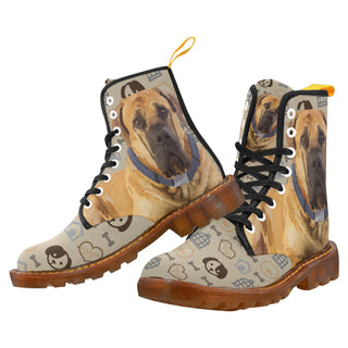 English Mastiff Dog Black Boots For Men - TeeAmazing