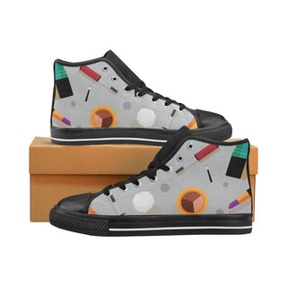 Makeup Artist Black High Top Canvas Shoes for Kid - TeeAmazing