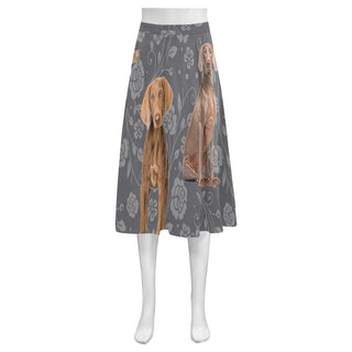 Weimaraner Lover Mnemosyne Women's Crepe Skirt (Model D16) - TeeAmazing