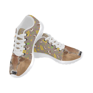 Cow White Sneakers for Women - TeeAmazing
