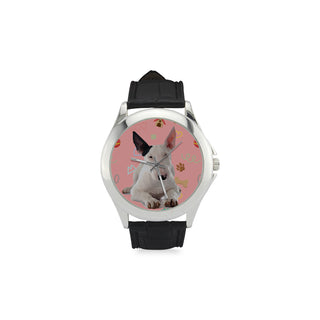 Bull Terrier Dog Women's Classic Leather Strap Watch - TeeAmazing