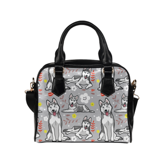 Siberian Husky Flower Shoulder Handbag - TeeAmazing