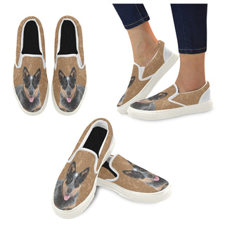 Australian Cattle Dog Lover White Women's Slip-on Canvas Shoes - TeeAmazing