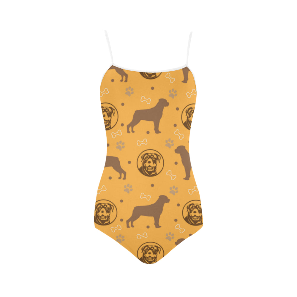 Rottweiler Pattern Strap Swimsuit - TeeAmazing