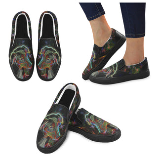Dachshund Glow Design 1 Black Women's Slip-on Canvas Shoes - TeeAmazing