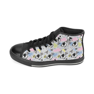 American Staffordshire Terrier Pattern Black High Top Canvas Women's Shoes/Large Size - TeeAmazing