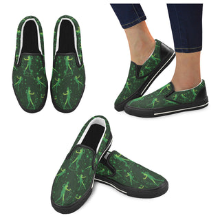 Sailor Jupiter Black Women's Slip-on Canvas Shoes/Large Size (Model 019) - TeeAmazing