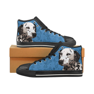 Dalmatian Dog Black Men’s Classic High Top Canvas Shoes /Large Size - TeeAmazing