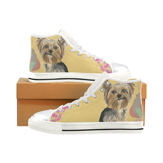 Yorkshire Terrier Water Colour No.1 White High Top Canvas Shoes for Kid - TeeAmazing