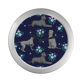 Coonhound Flower Silver Color Wall Clock - TeeAmazing