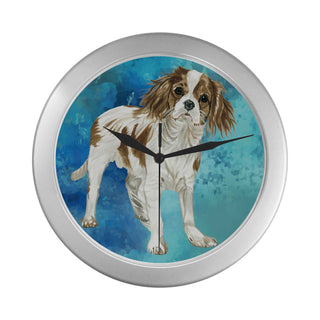 Cavalier King Charles Spaniel Water Colour No.1 Silver Color Wall Clock - TeeAmazing