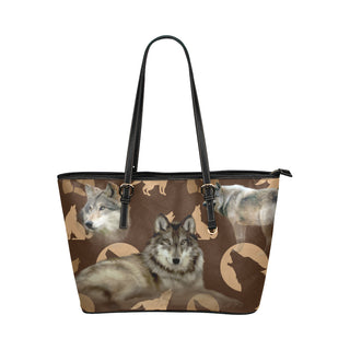 Wolf Lover Leather Tote Bag/Small - TeeAmazing