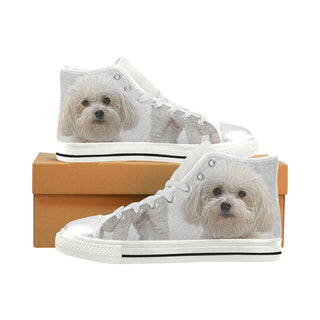 Bichon Frise Lover White Women's Classic High Top Canvas Shoes - TeeAmazing