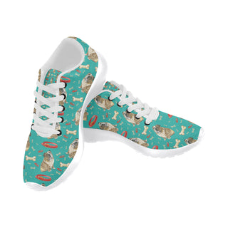 English Bulldog Water Colour Pattern No.1 White Sneakers for Men - TeeAmazing