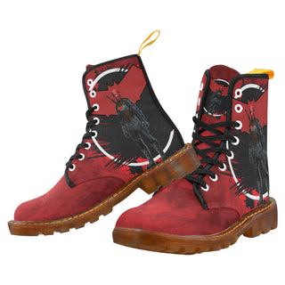 Red Hood Black Boots For Men - TeeAmazing
