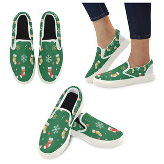 Socks Pattern White Women's Slip-on Canvas Shoes - TeeAmazing