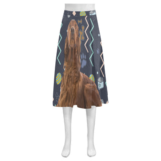 Irish Setter Dog Mnemosyne Women's Crepe Skirt (Model D16) - TeeAmazing
